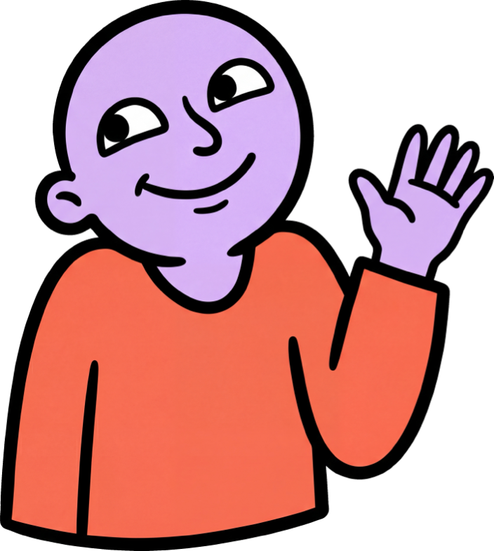 Wave goodbye character illustration